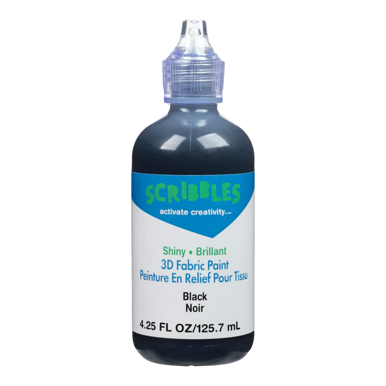 18 Pack: Scribbles® Shiny Black 3D Fabric Paint